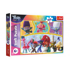 Trefl Puzzle Trolls world tour Šťastný svět Trollů 41x27,5cm 160 dílků v krabici 29x19x4cm