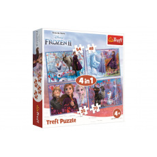 Trefl Puzzle 4v1 Ledové království II/Frozen II  v krabici 28x28x6cm