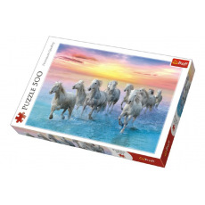 Trefl Puzzle Cválající bílé koně 500 dílků 48x34cm v krabici 40x27x4,5cm