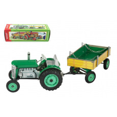 Kovap Traktor Zetor s valníkem zelený na klíček kov 28cm 
