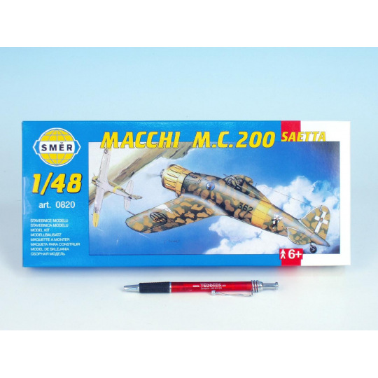 Směr model letadla Macchi M.C. 200 Saetta 16,1x21,2cm v krabici 31x13,5x3,5cm