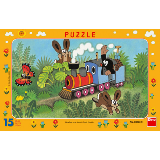 Dino dětské puzzle Krtek a lokomotiva 15D