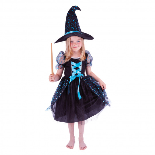 Rappa dětský kostým Čarodějnice tmavá velikost M