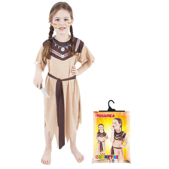 Rappa Dětský kostým Indiánka s páskem (S)