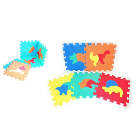 Wiky Pěnové puzzle Dinosauři 30x30cm 10ks v sáčku