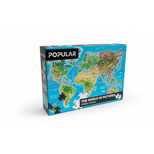 POPULAR Puzzle - Mapa světa, 160 ks - AN