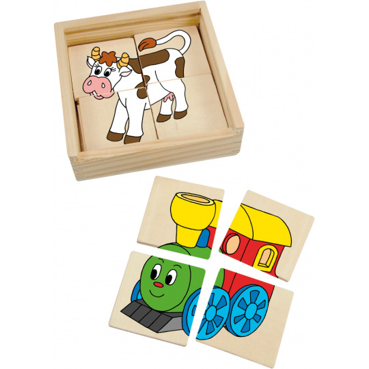 Woody Minipuzzle "Mašinka" v dř. krabičce