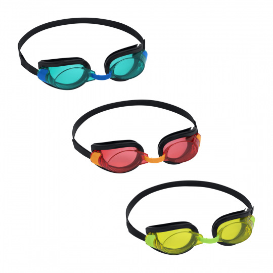 Bestway Plavecké okuliare detské AQUA BURST ESSENTIAL II - mix 3 farby (žltá, červená, zelená)