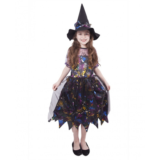 Rappa Dětský kostým čarodějnice barevná/Halloween (M) e-obal