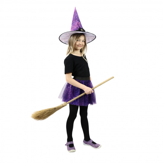 Rappa Dětský kostým tutu sukně čarodějnice s kloboukem