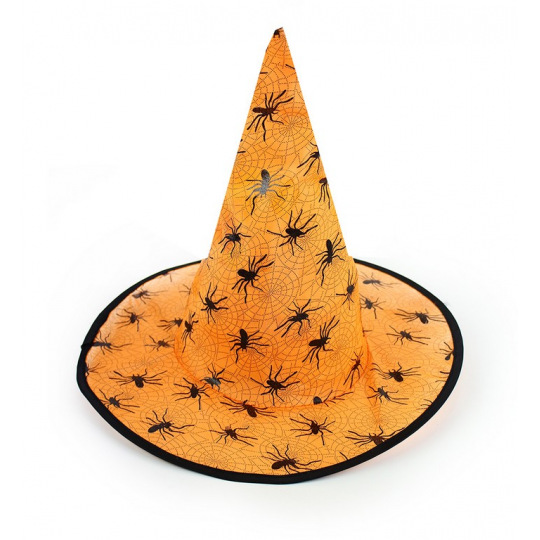 Rappa klobouk čarodějnický/Halloween oranžový dospělý
