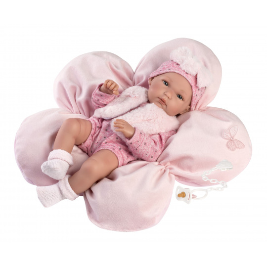 Rappa Llorens 63592 NEW BORN HOLČIČKA - realistická panenka miminko s celovinylovým tělem -35 cm