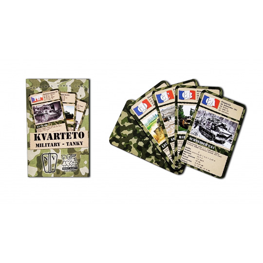 Hrací karty Wooky Kvarteto Military Tanky