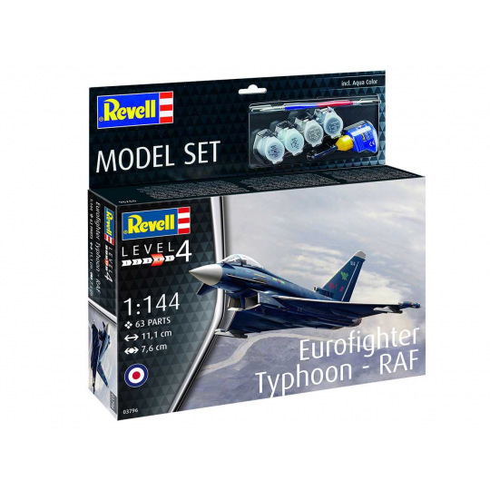 Revell ModelSet letadlo 63796 - Eurofighter Typhoon - RAF (1:144)