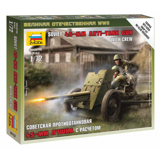 Zvezda Wargames (WWII) figurky 6112 - Soviet Gun 45mm (1:72)