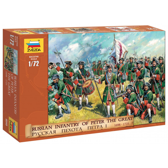 Zvezda Wargames (AoB) figurky 8049 - Russian Infantry (Peter the Great) (1:72)