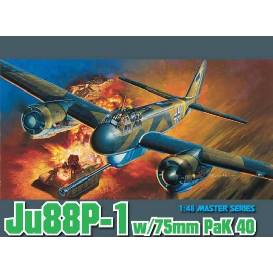 Dragon Model Kit letadlo 5543 - Ju88P-1 w/75mm PaK 40 (1:48)
