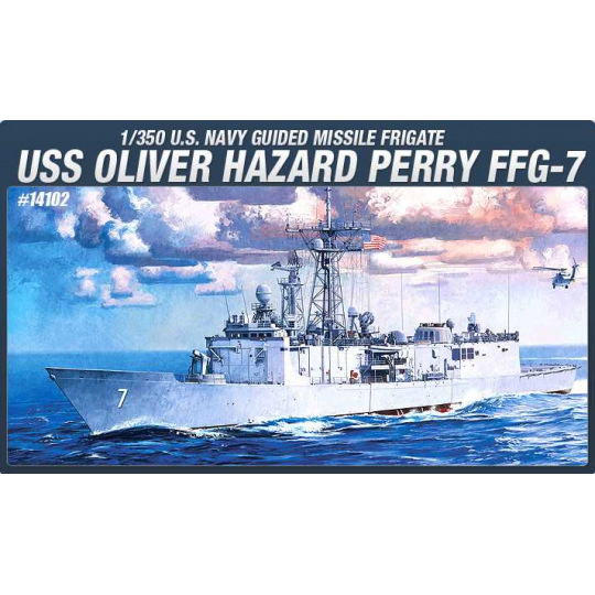 Academy Model Kit loď 14102 - USS OLIVIER HAZARD PERRY FFG-7 (1:350)