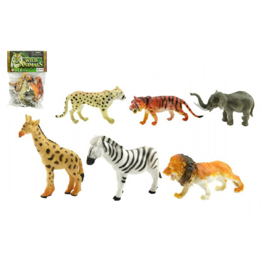 teddies Zvířátka safari 6ks plast 10cm v sáčku