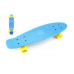 Teddies Skateboard - pennyboard 60cm nosnost 90kg, kovové osy, modrá barva, žlutá kola