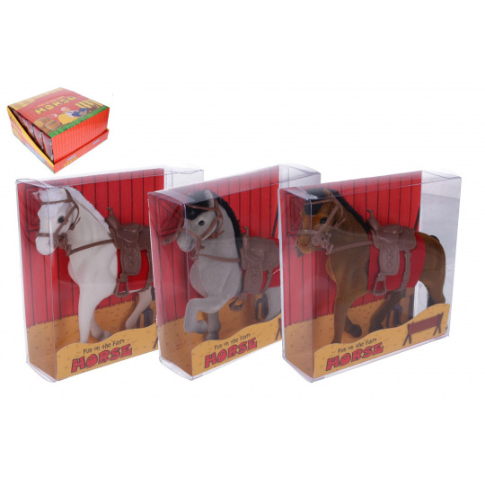 Wiky Kůň se sedlem  fliška 16cm 3 barvy v krabičce 16x16x5,5cm