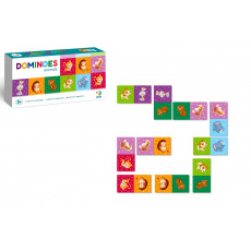 Domino zvířata/zvířátka 28 dílků společenská hra v krabičce 23x12x4cm