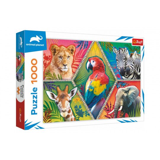 Trefl Puzzle Exotická zvířata 1000 dílků 68,3x48cm v krabici 40x27x6cm