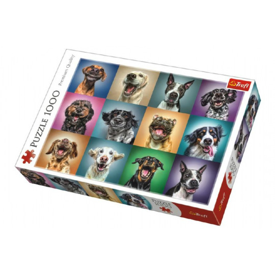 Trefl Puzzle Legrační psí portréty 1000 dílků 68,3x48cm v krabici 40x27x6cm