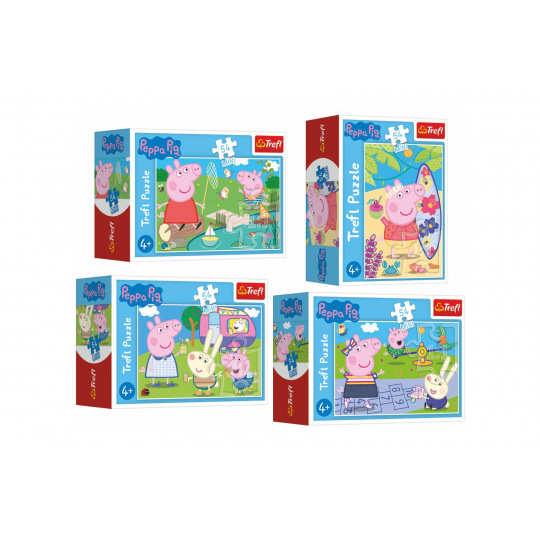 Trefl Minipuzzle 54 dílků Šťastný den Prasátka Peppy/Peppa Pig, 4 druhy